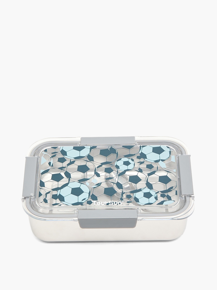 Football Print Bento Lunch Box with Compartments - 1.2 L
