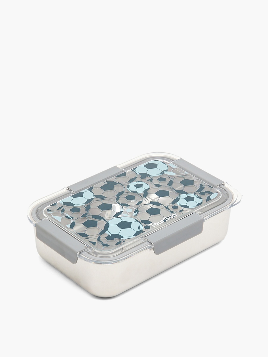 Football Print Bento Lunch Box with Compartments - 1.2 L