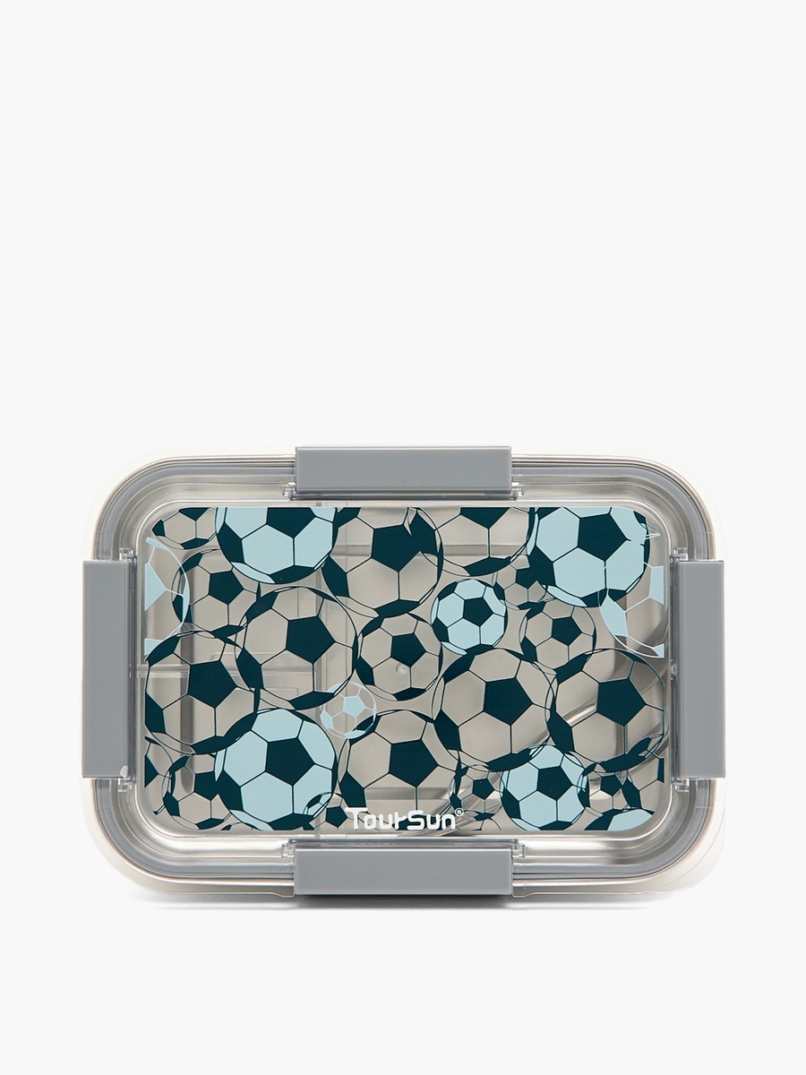 Football Print Bento Lunch Box with Compartments - 1.2 L
