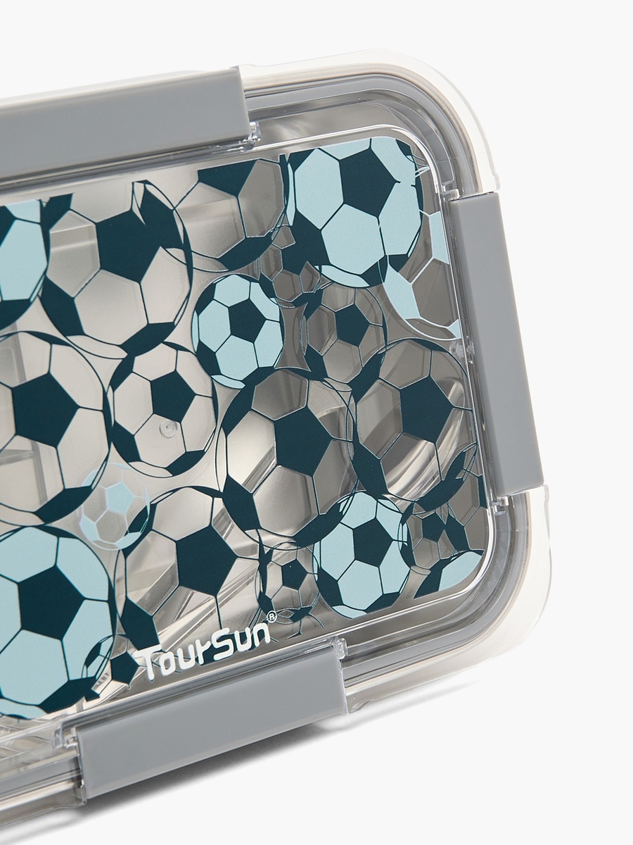 Football Print Bento Lunch Box with Compartments - 1.2 L
