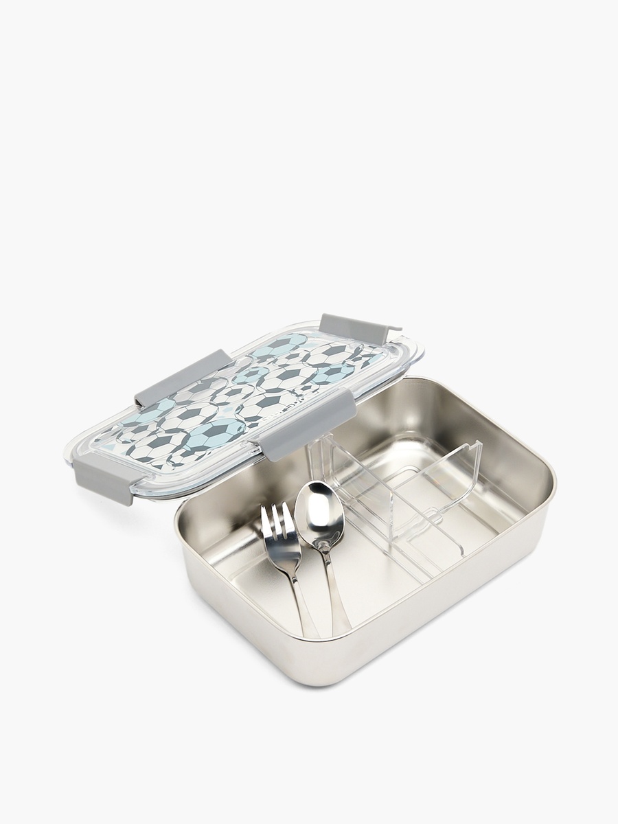 Football Print Bento Lunch Box with Compartments - 1.2 L