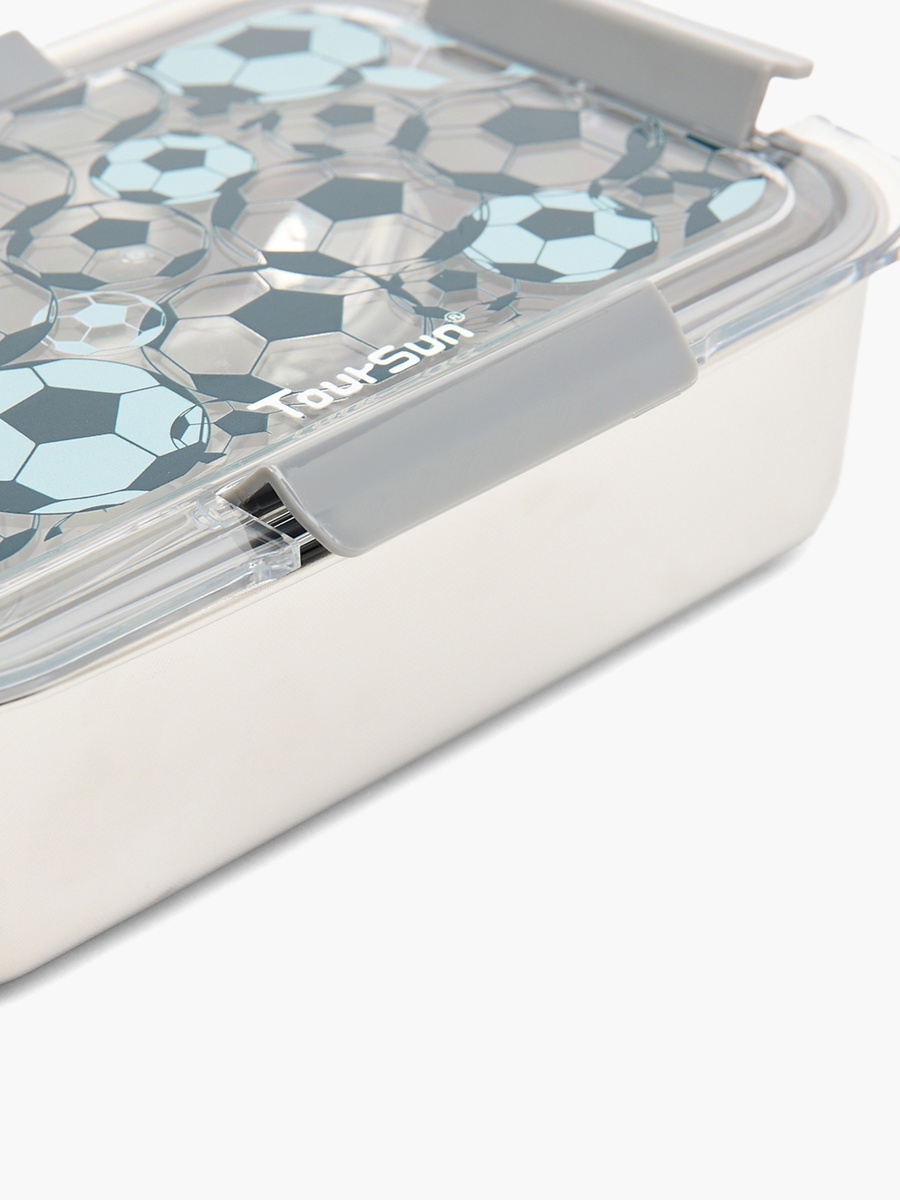 Football Print Bento Lunch Box with Compartments - 1.2 L