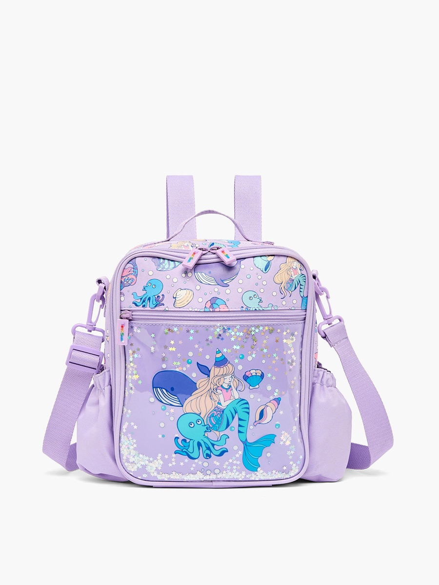Graphic Print Lunch Bag with Zip Closure