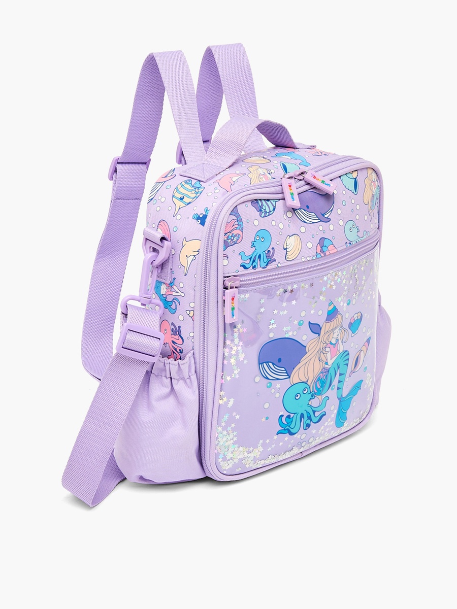 Graphic Print Lunch Bag with Zip Closure