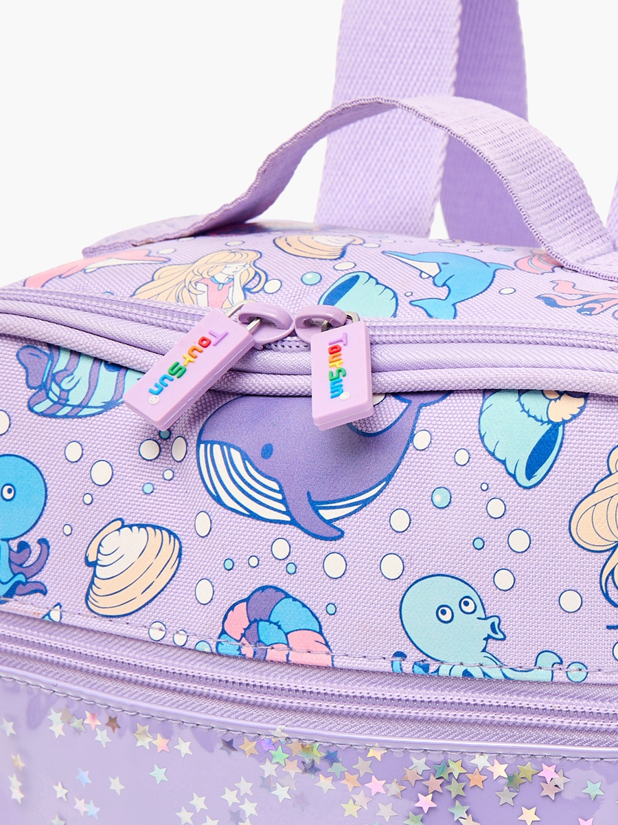 Graphic Print Lunch Bag with Zip Closure