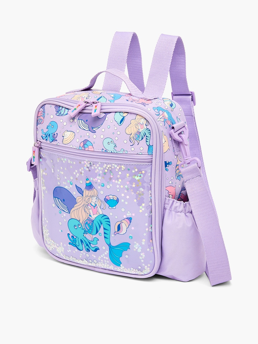 Graphic Print Lunch Bag with Zip Closure