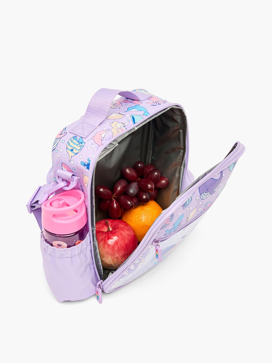 Graphic Print Lunch Bag with Zip Closure