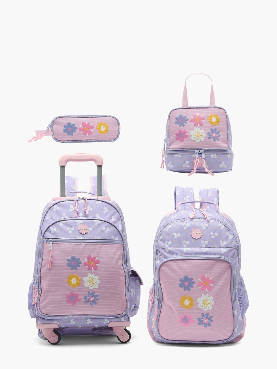 Floral Print Lunch Bag with Shoulder Strap