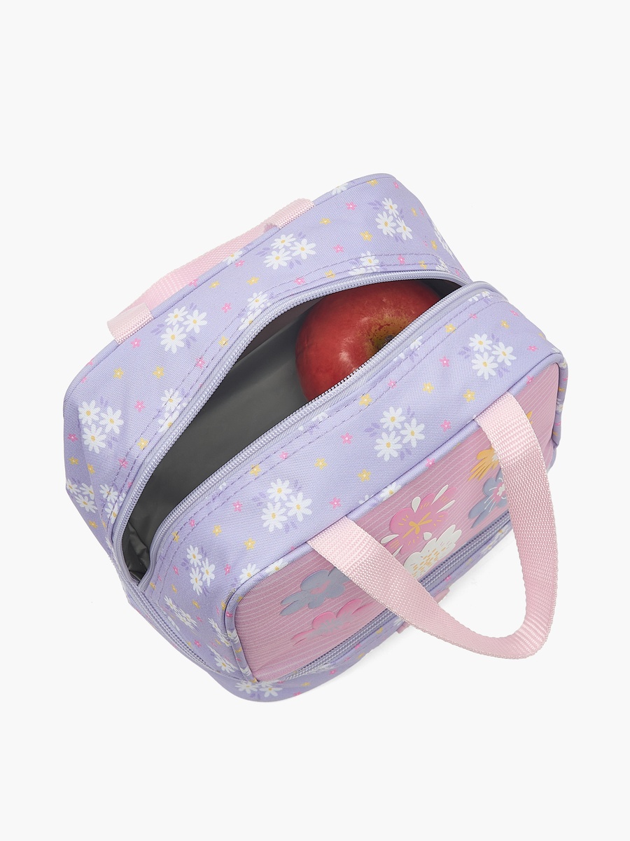 Floral Print Lunch Bag with Shoulder Strap