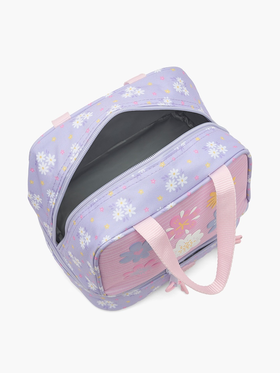 Floral Print Lunch Bag with Shoulder Strap