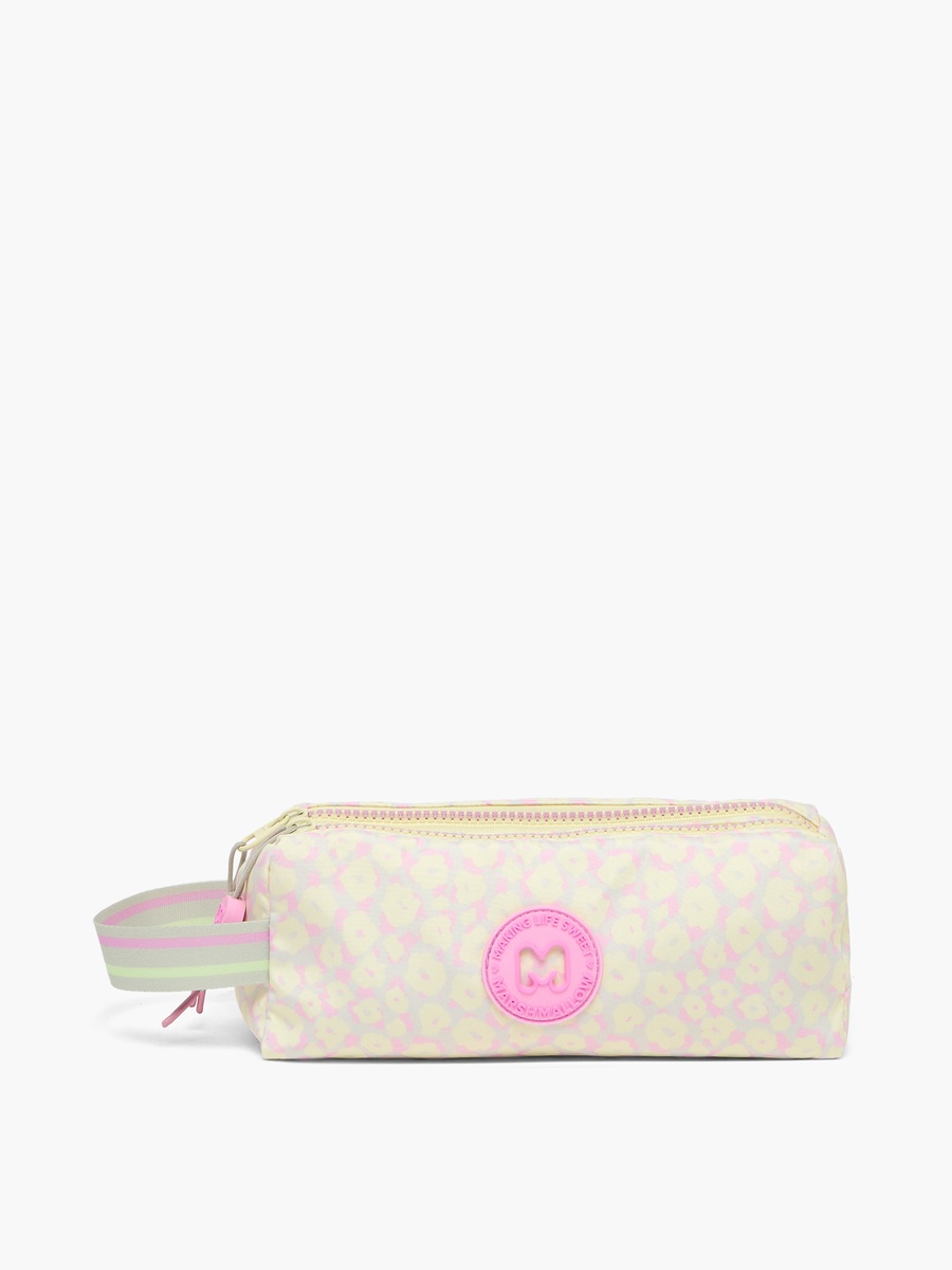 Floral Print Pencil Pouch with Dual Compartments