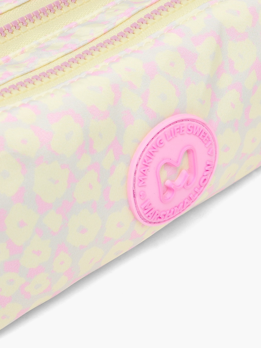 Floral Print Pencil Pouch with Dual Compartments