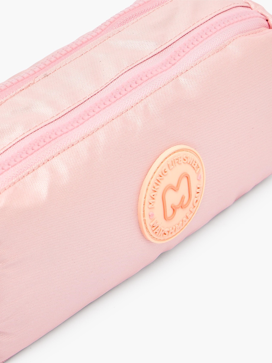 Applique Detail Pencil Pouch with 2 Compartments