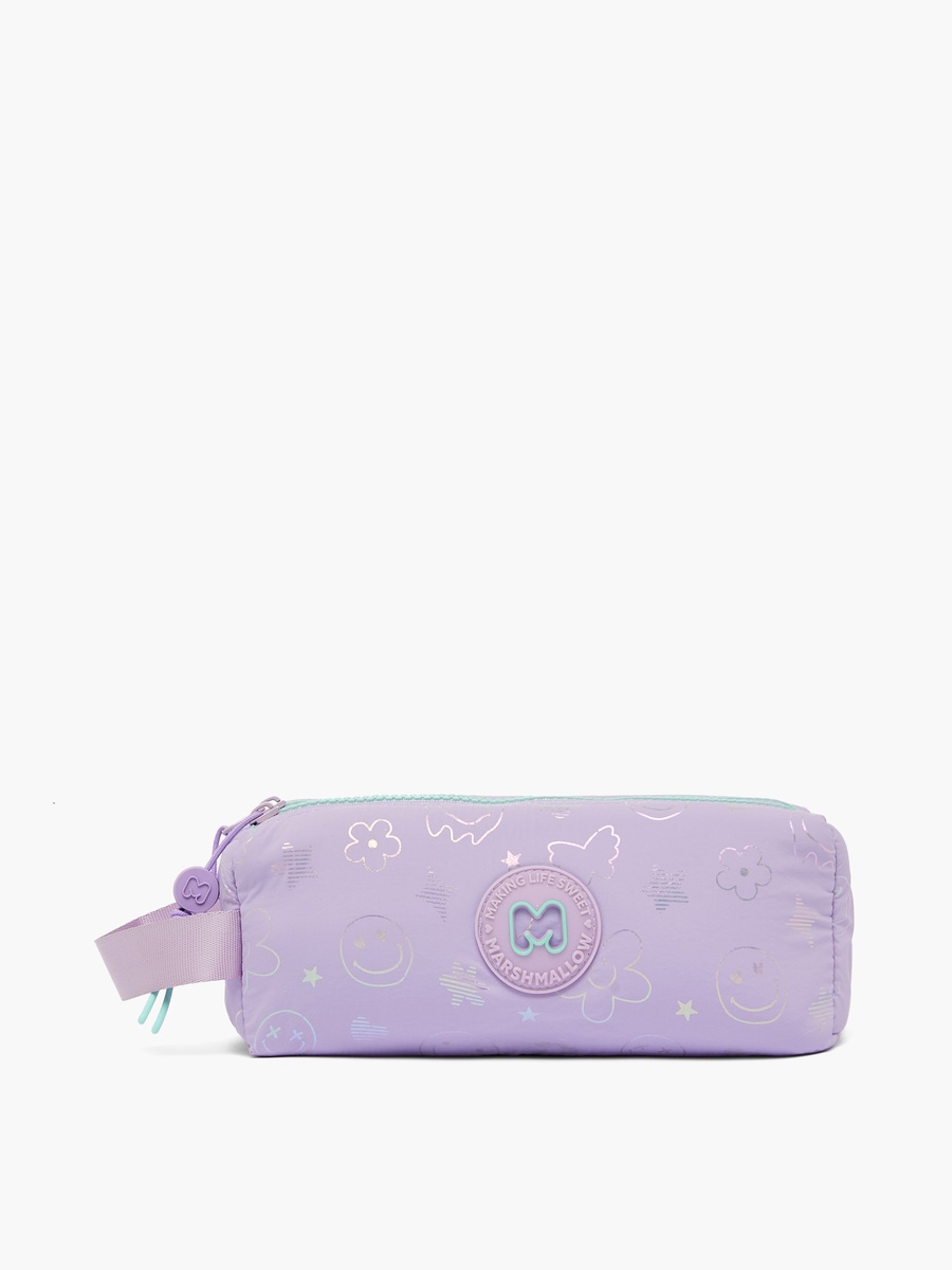 Holographic Print Pencil Pouch with 2 Compartments