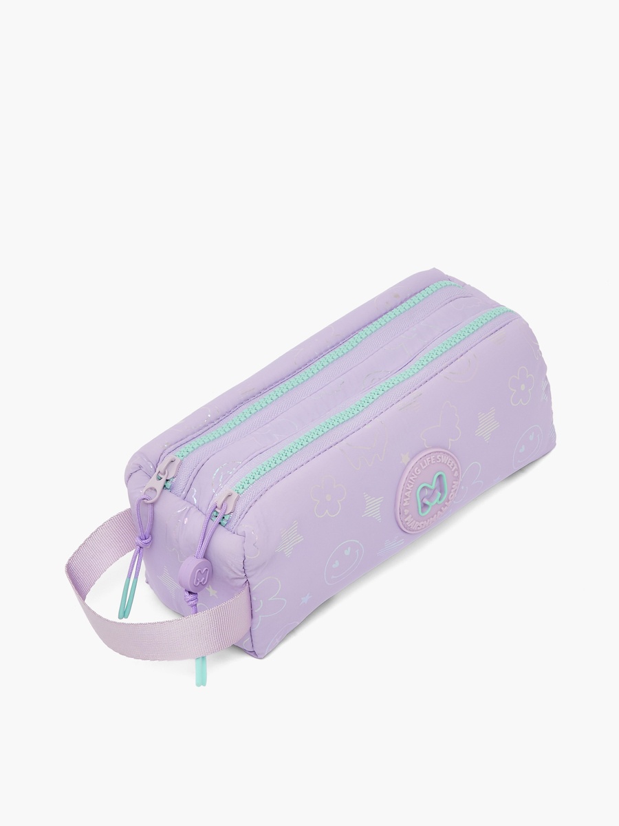 Holographic Print Pencil Pouch with 2 Compartments