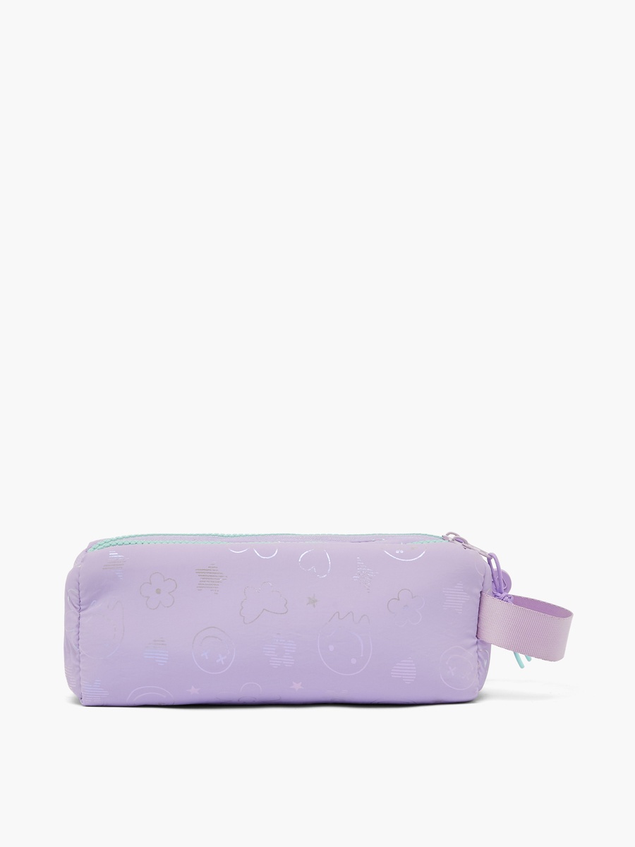 Holographic Print Pencil Pouch with 2 Compartments