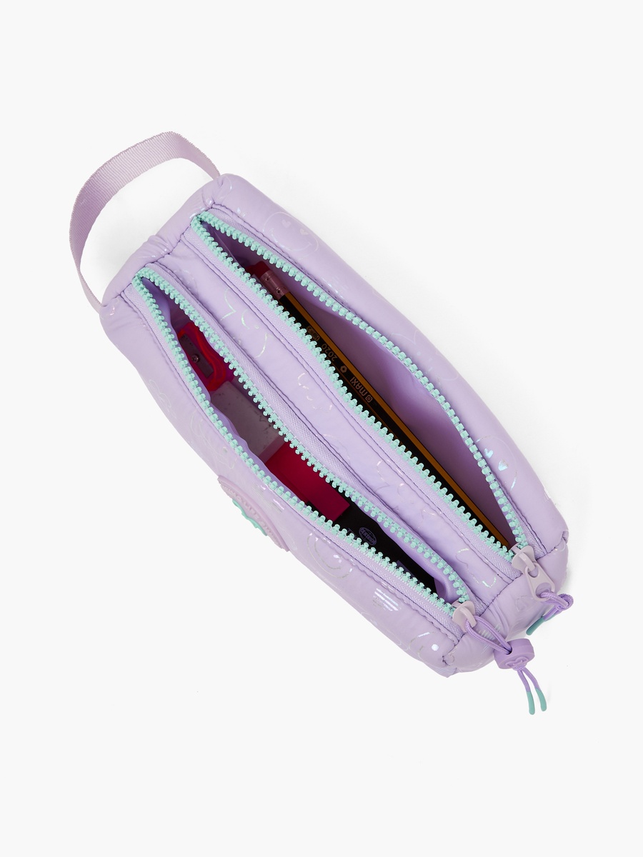 Holographic Print Pencil Pouch with 2 Compartments