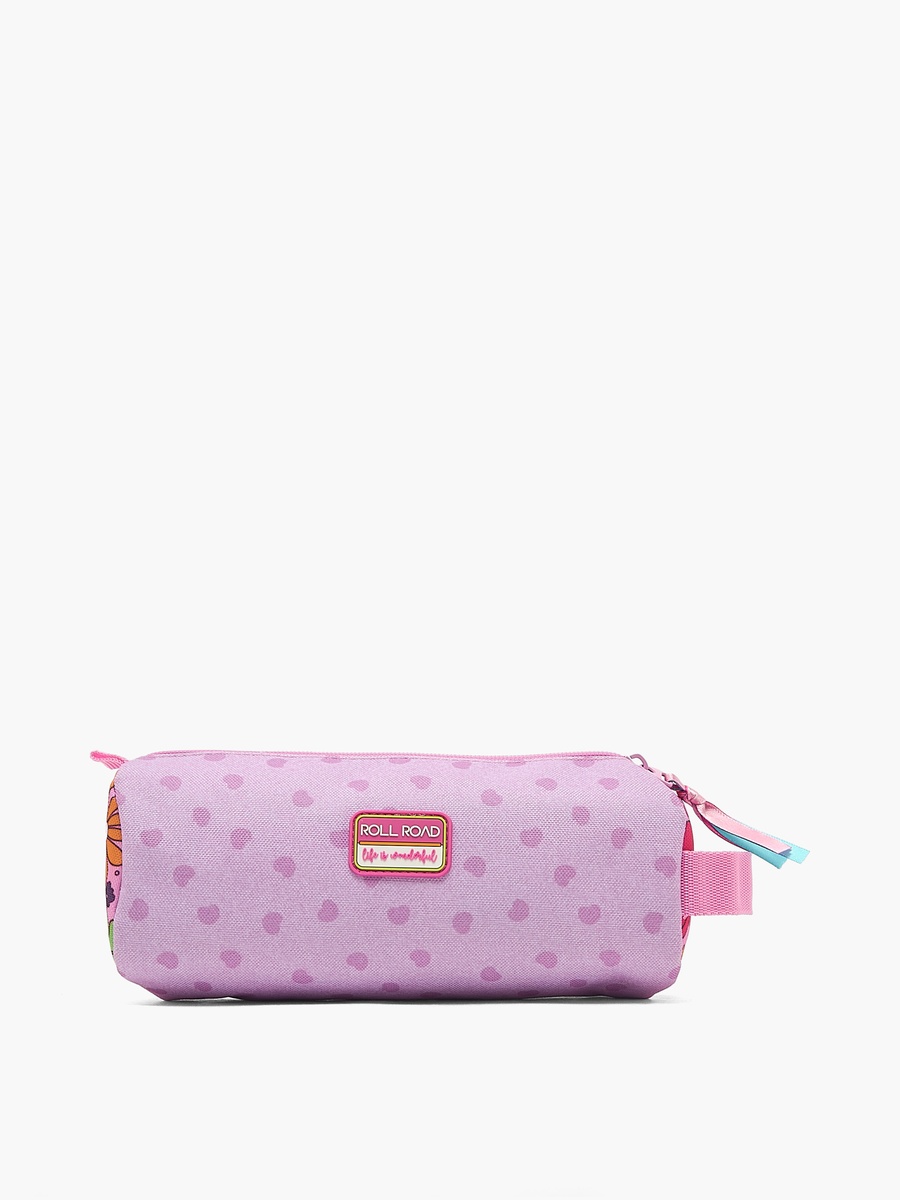 Slogan Print Pencil Pouch with Zip Closure