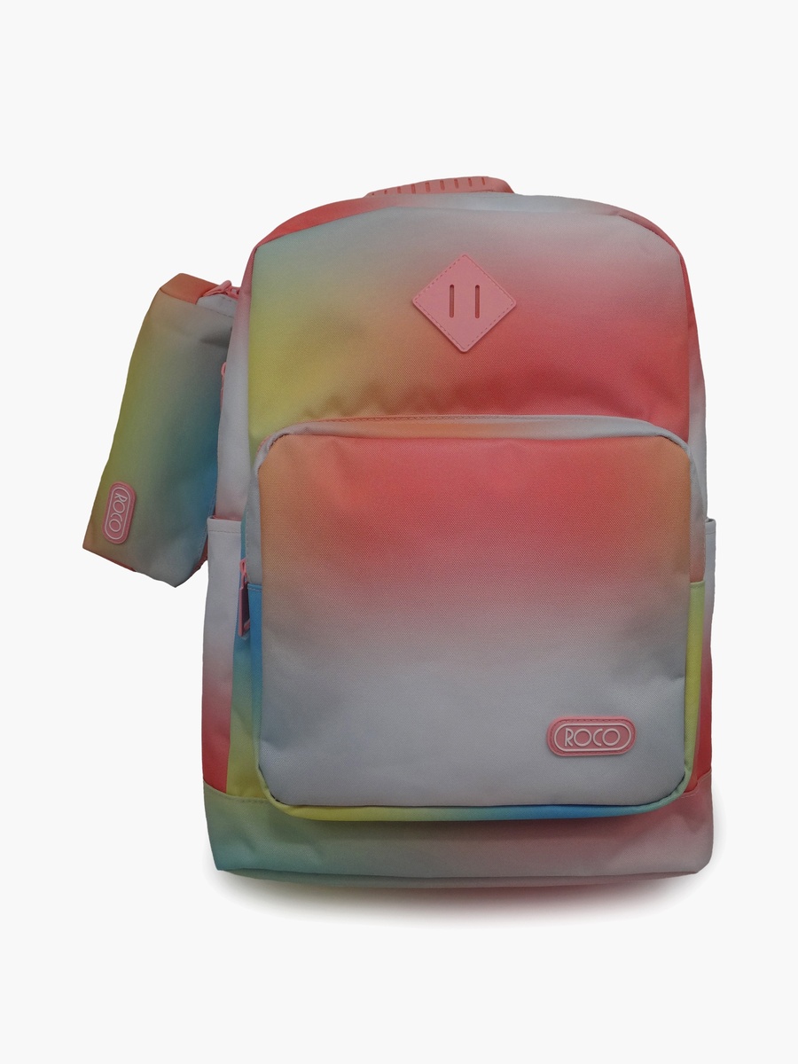 Gradient 2-Piece School Backpack Set with Pencil Case - 17 Inch