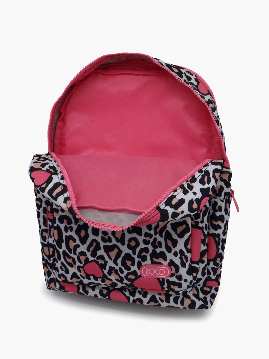 Animal Print 2-Piece School Backpack Set with Pencil Case - 17 Inch