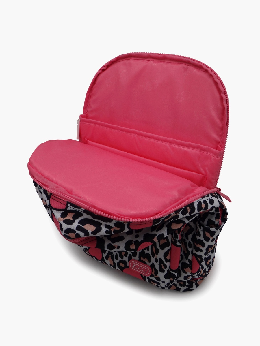 Animal Print 2-Piece School Backpack Set with Pencil Case - 17 Inch