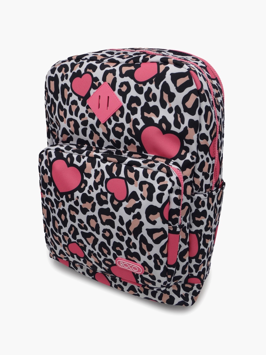 Animal Print 2-Piece School Backpack Set with Pencil Case - 17 Inch