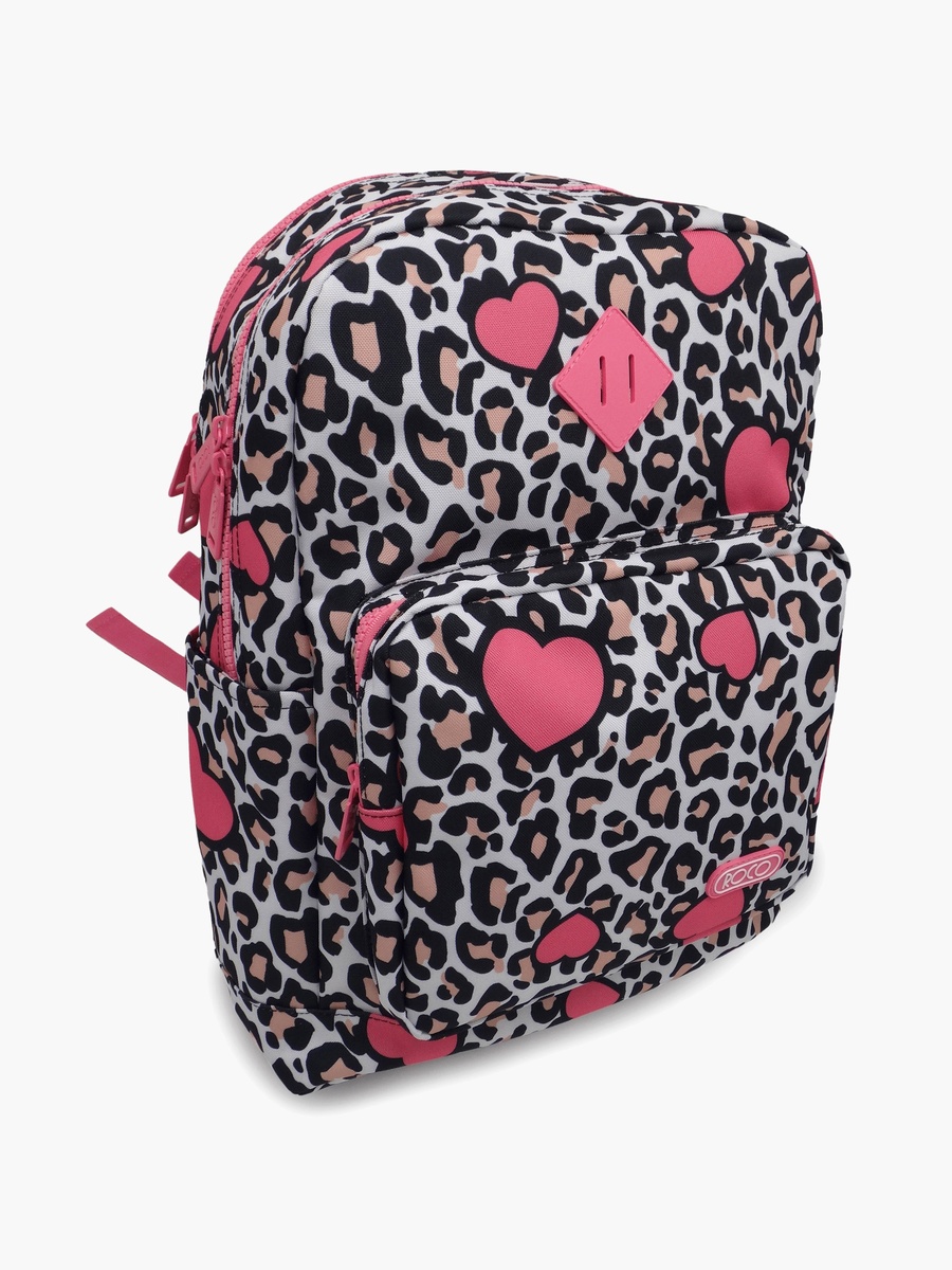 Animal Print 2-Piece School Backpack Set with Pencil Case - 17 Inch