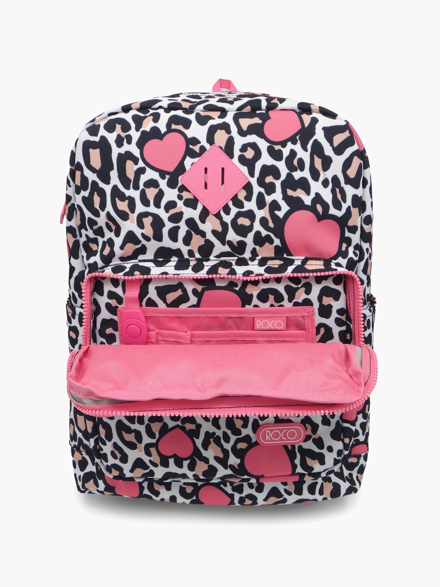 Animal Print 2-Piece School Backpack Set with Pencil Case - 17 Inch