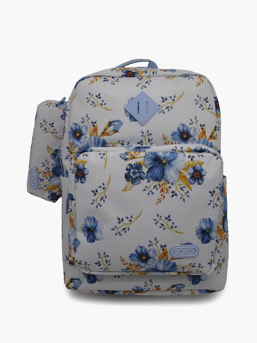Floral 2-Piece School Backpack Set with Pencil Case - 17 Inch