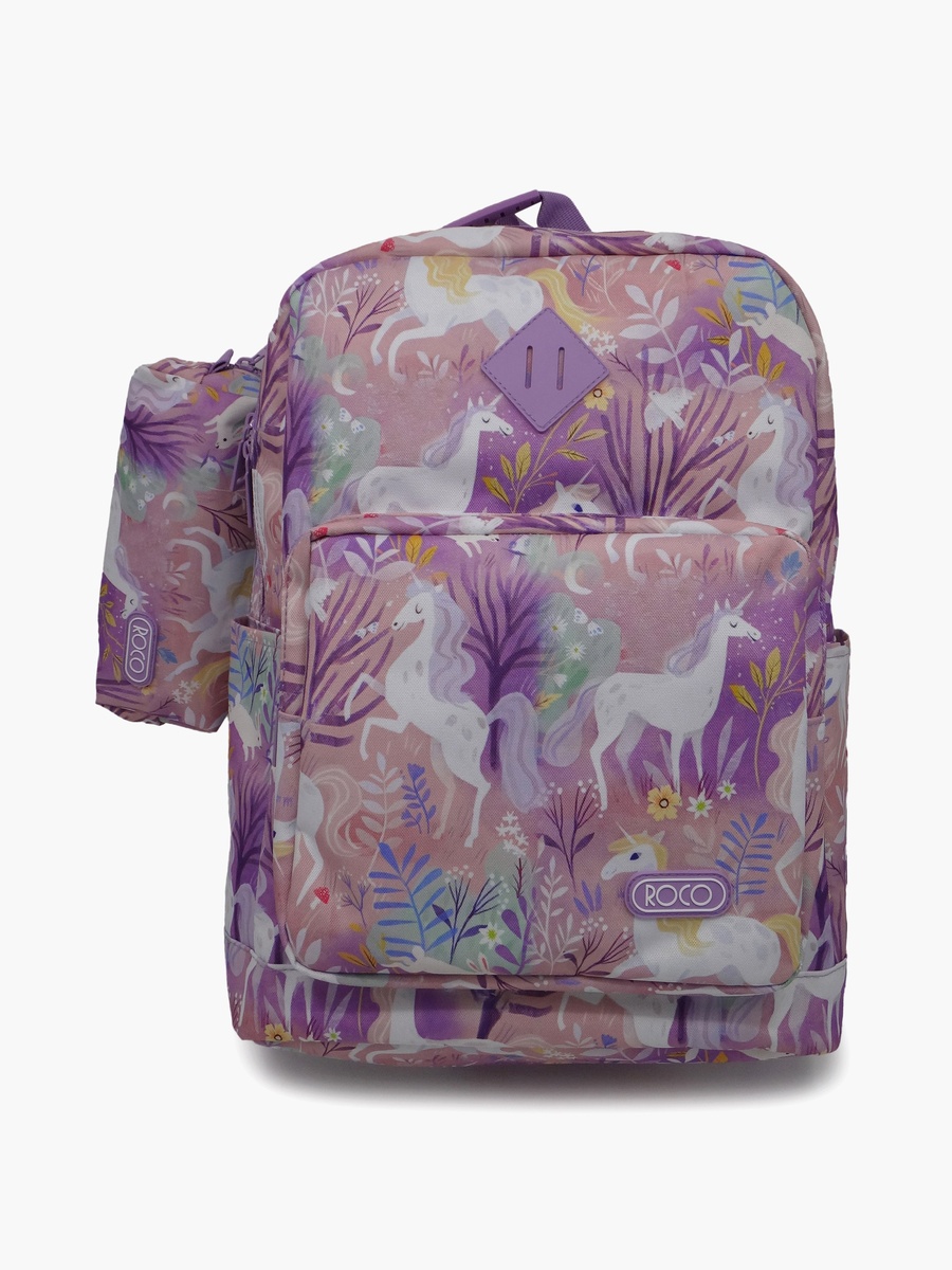 Floral 2-Piece School Backpack Set with Pencil Case - 17 Inch