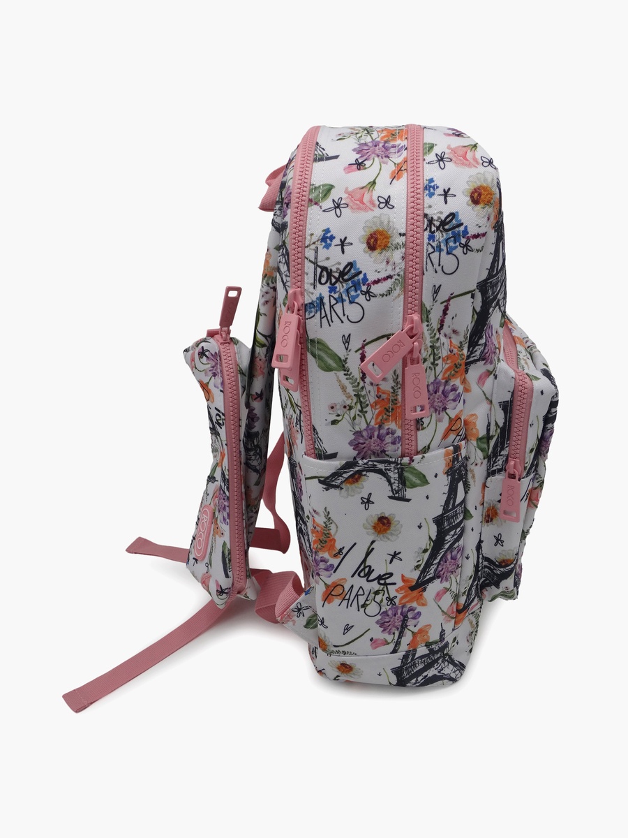 Floral 2-Piece School Backpack Set with Pencil Case - 17 Inch