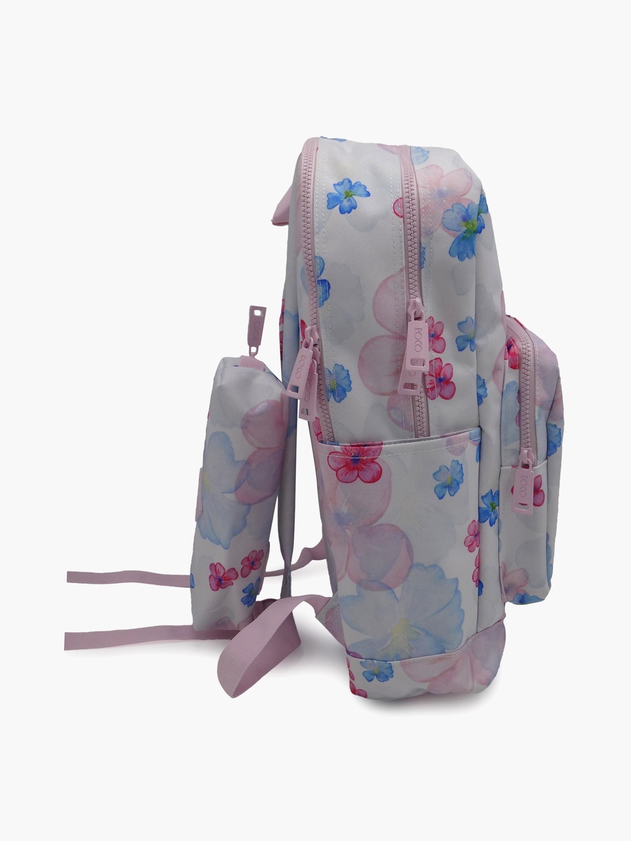 Floral 2-Piece School Backpack Set with Pencil Case - 17 Inch