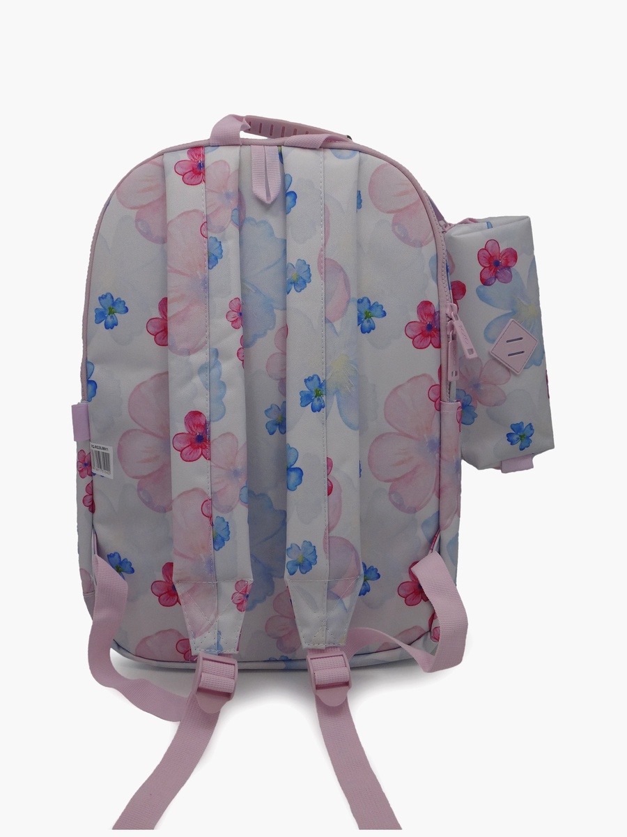 Floral 2-Piece School Backpack Set with Pencil Case - 17 Inch