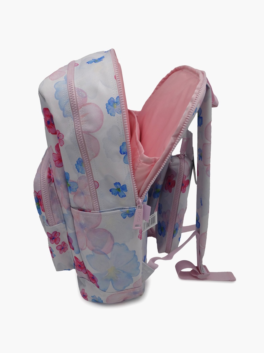 Floral 2-Piece School Backpack Set with Pencil Case - 17 Inch