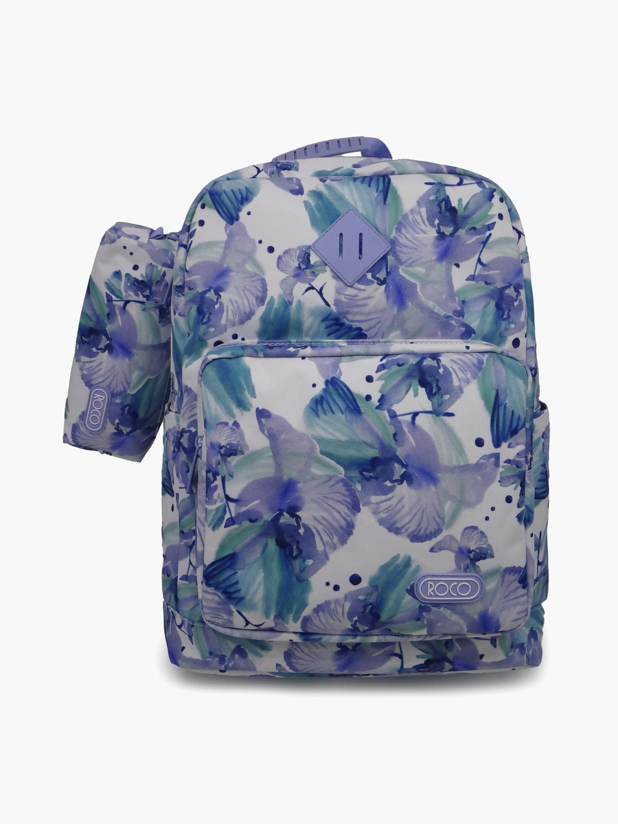 Floral 2-Piece School Backpack Set with Pencil Case - 17 Inch