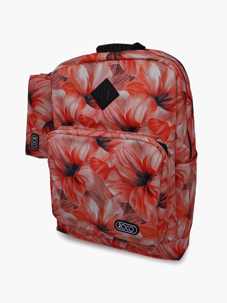 Floral 2-Piece School Backpack Set with Pencil Case - 17 Inch