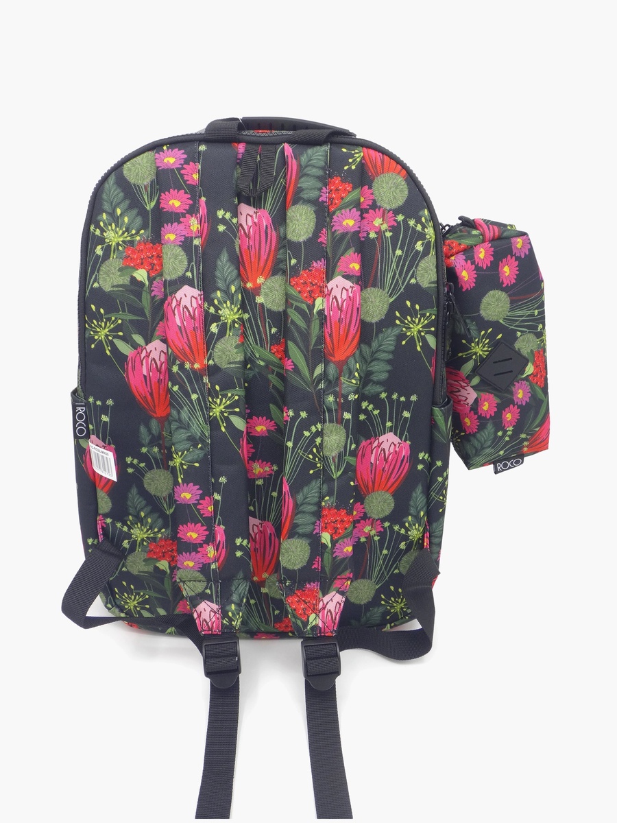 Floral 2-Piece School Backpack Set with Pencil Case - 17 Inch