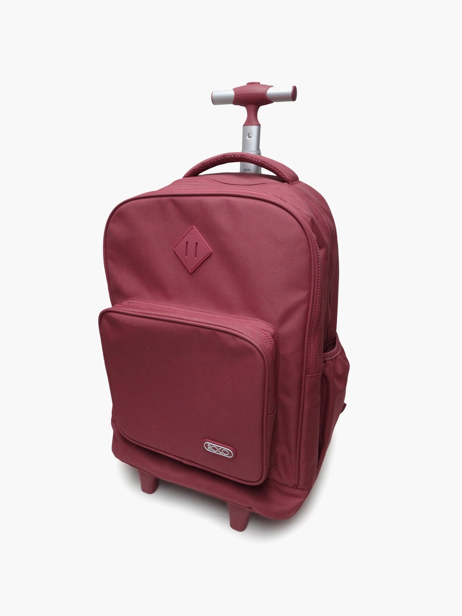Plain 2-Piece School Trolley Bag Set with Pencil Case - 17 Inch