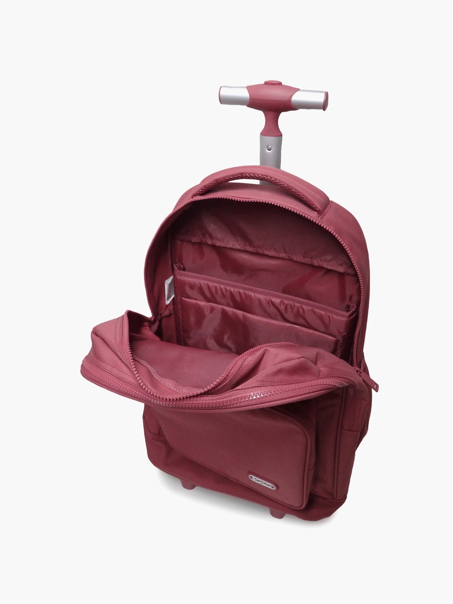 Plain 2-Piece School Trolley Bag Set with Pencil Case - 17 Inch