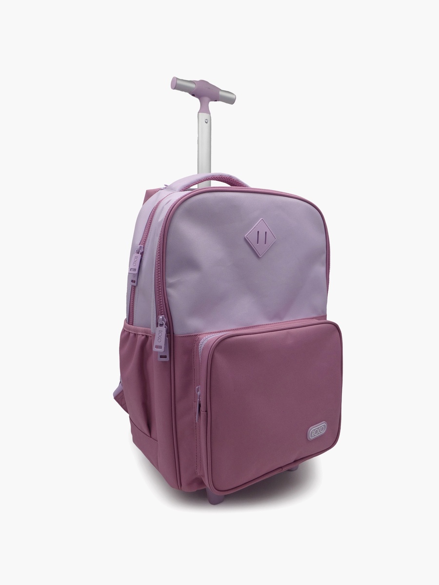 Plain 2-Piece School Trolley Bag Set with Pencil Case - 17 Inch