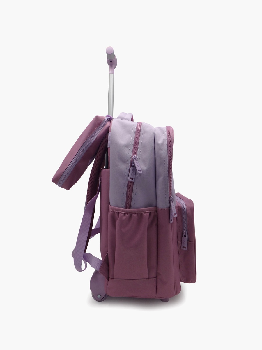 Plain 2-Piece School Trolley Bag Set with Pencil Case - 17 Inch