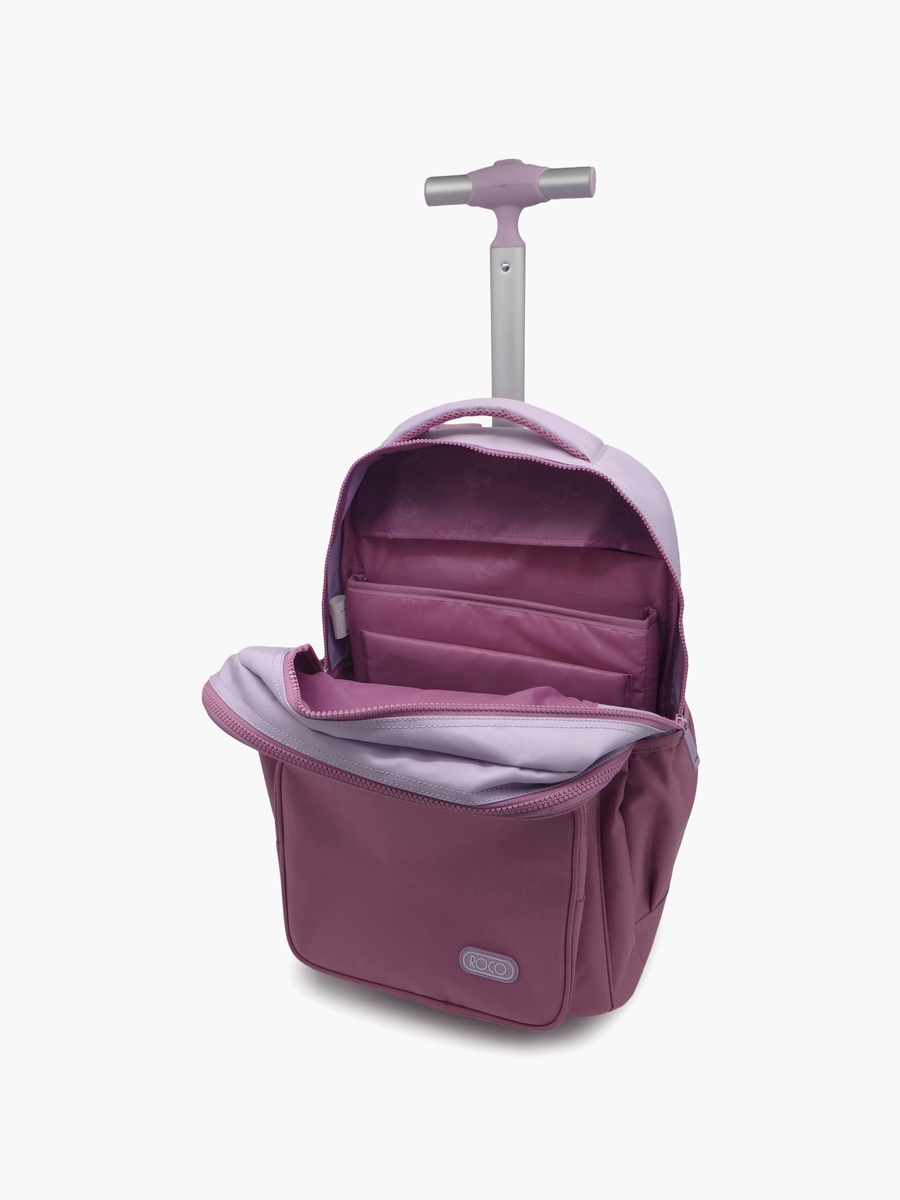 Plain 2-Piece School Trolley Bag Set with Pencil Case - 17 Inch
