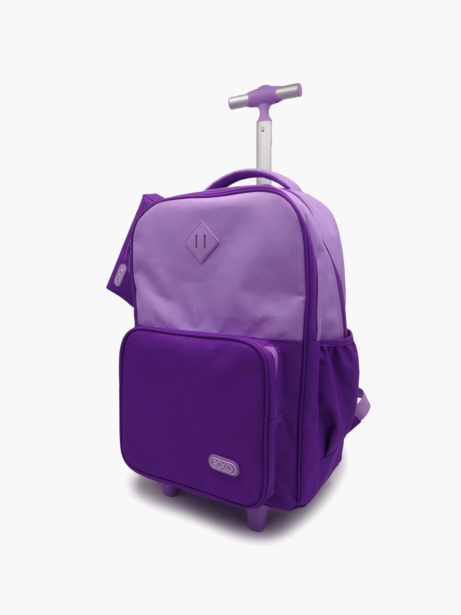 Plain 2-Piece School Trolley Bag Set with Pencil Case - 17 Inch