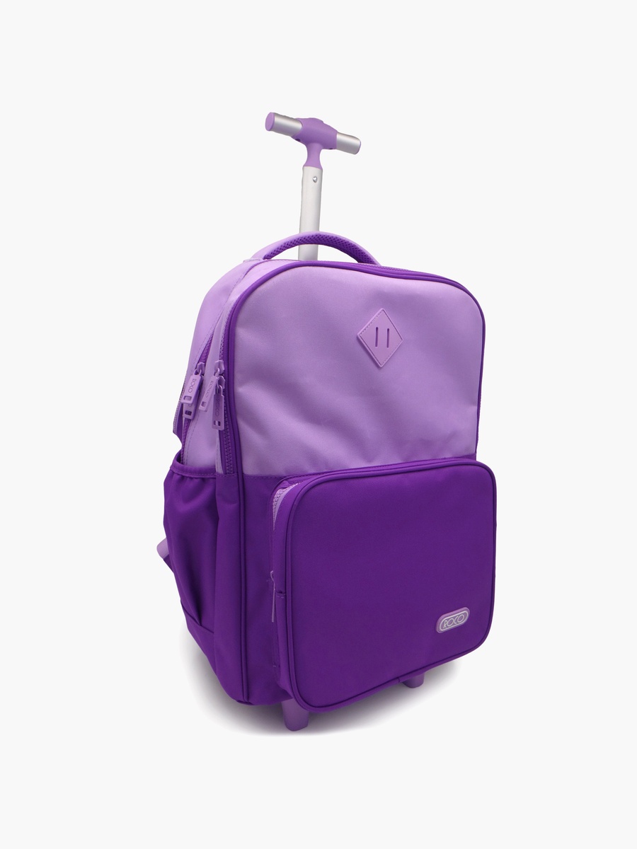 Plain 2-Piece School Trolley Bag Set with Pencil Case - 17 Inch