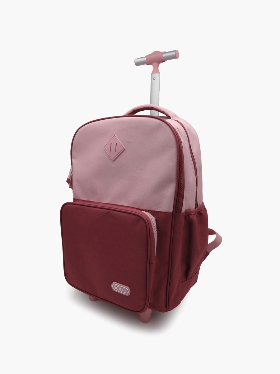 Plain 2-Piece School Trolley Bag Set with Pencil Case - 17 Inch