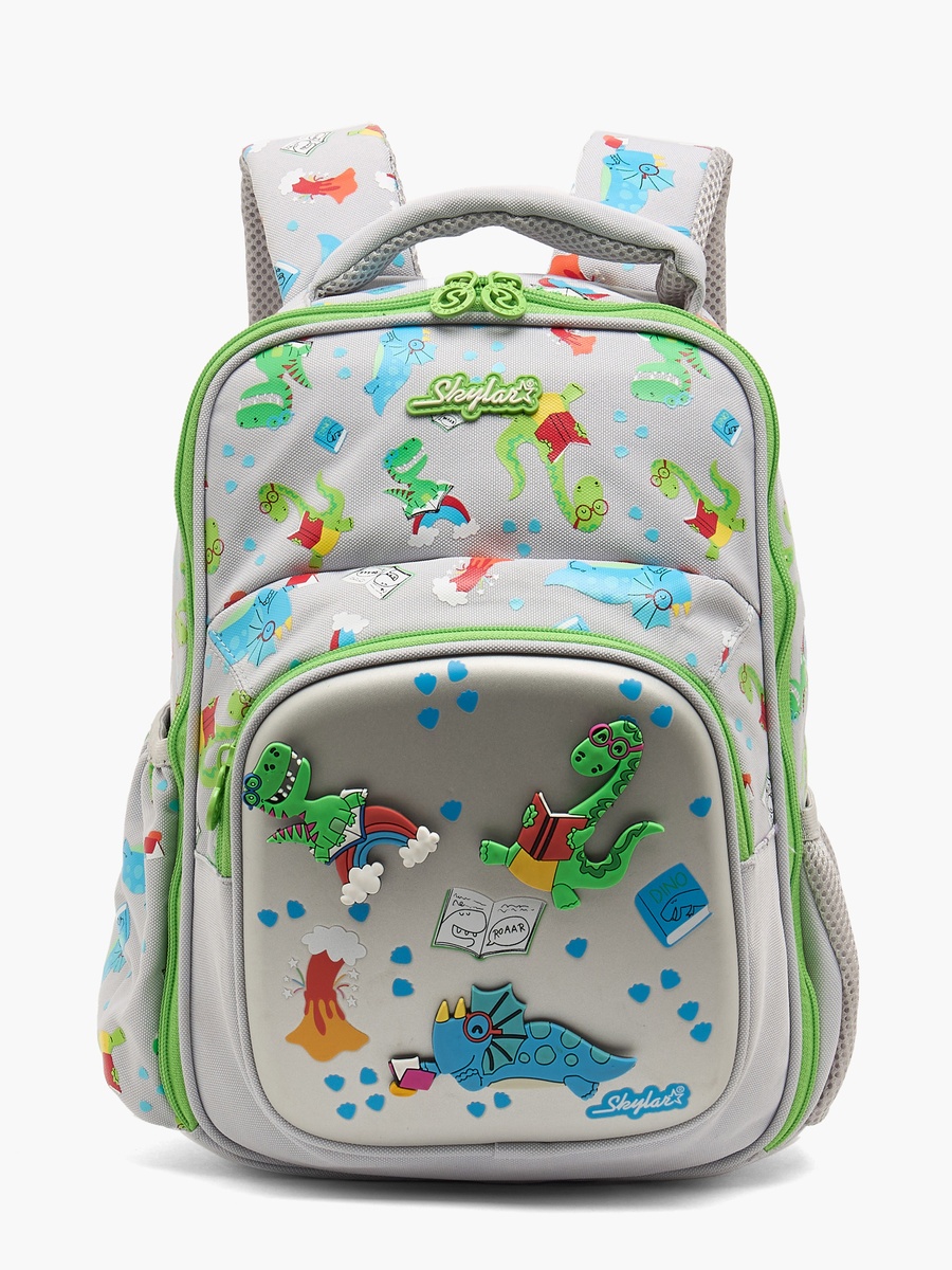 شنطة ظهر بجيب لابتوب وطبعات ديناصور للأولاد بعمر 2-5 سنوات من سكايلار - 14 بوصة