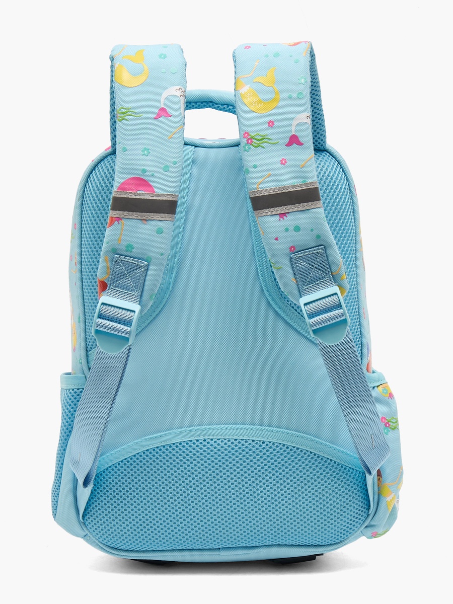 Mermaid Print Backpack with Laptop Compartment - 14 inches