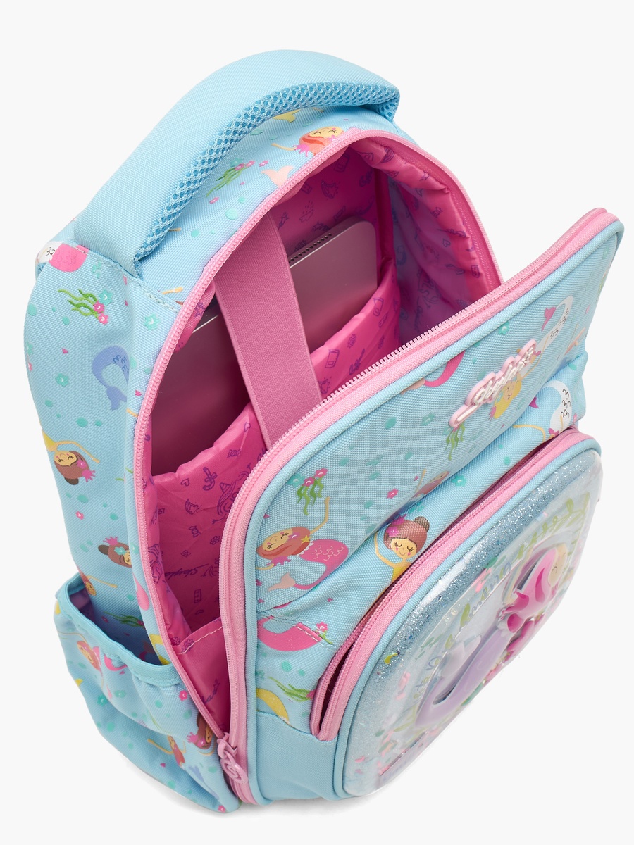 Mermaid Print Backpack with Laptop Compartment - 14 inches