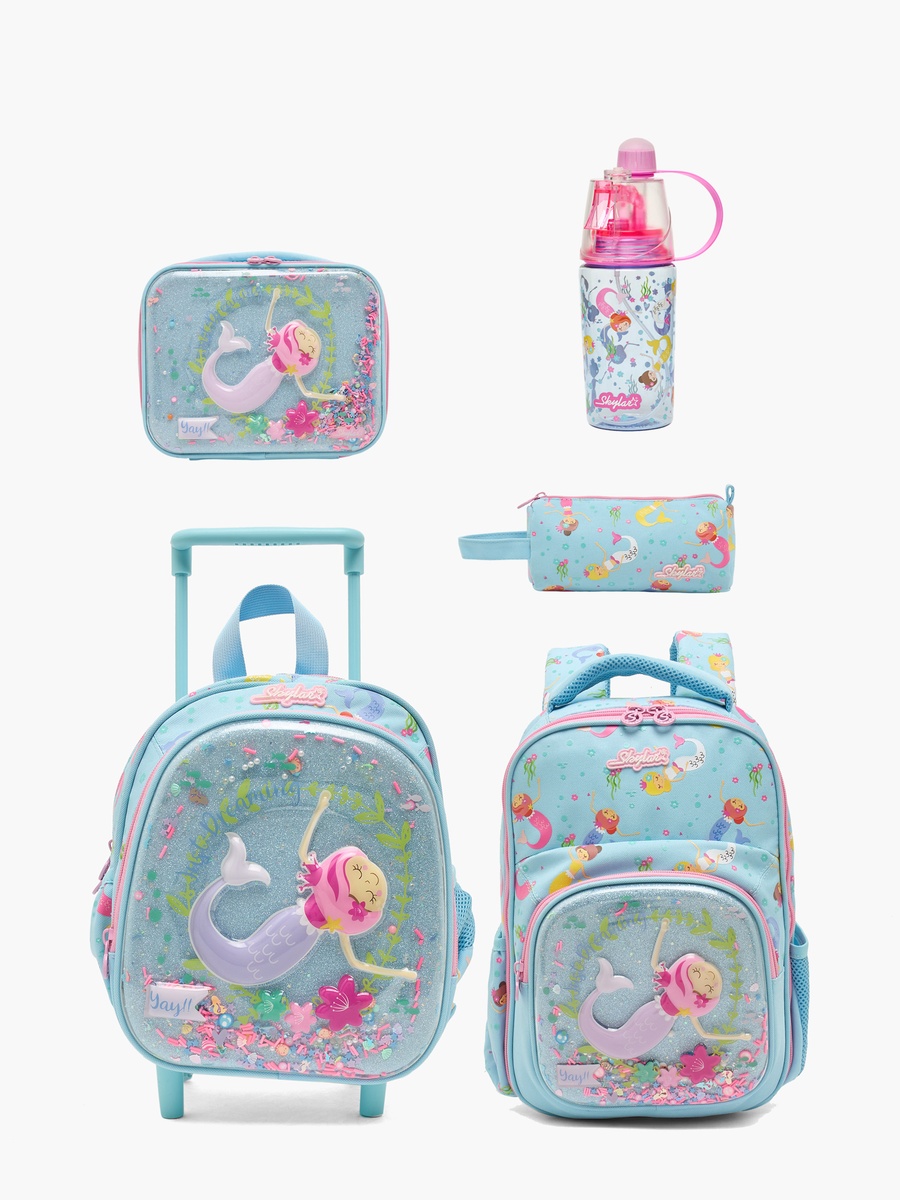 Mermaid Print Backpack with Laptop Compartment - 14 inches