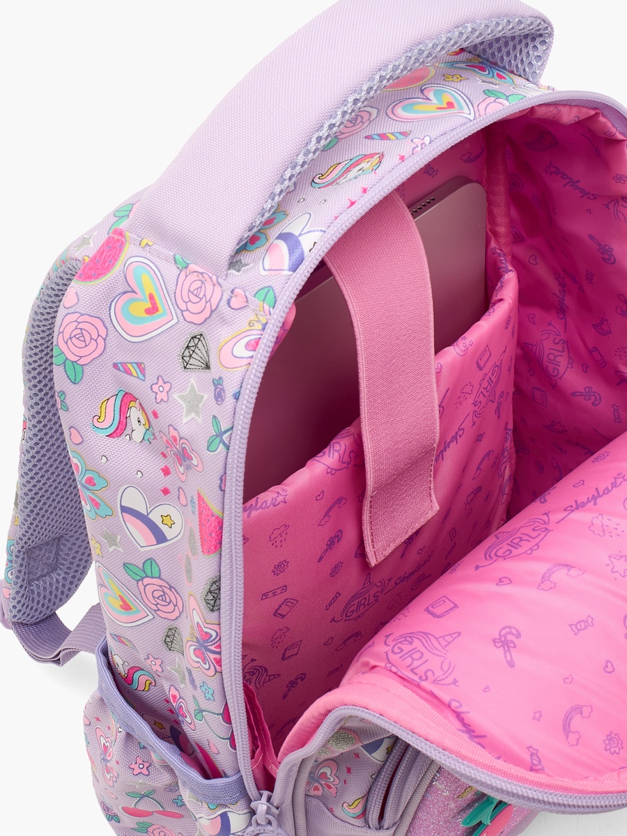 Butterfly Print Backpack with Laptop Compartment - 14 inches